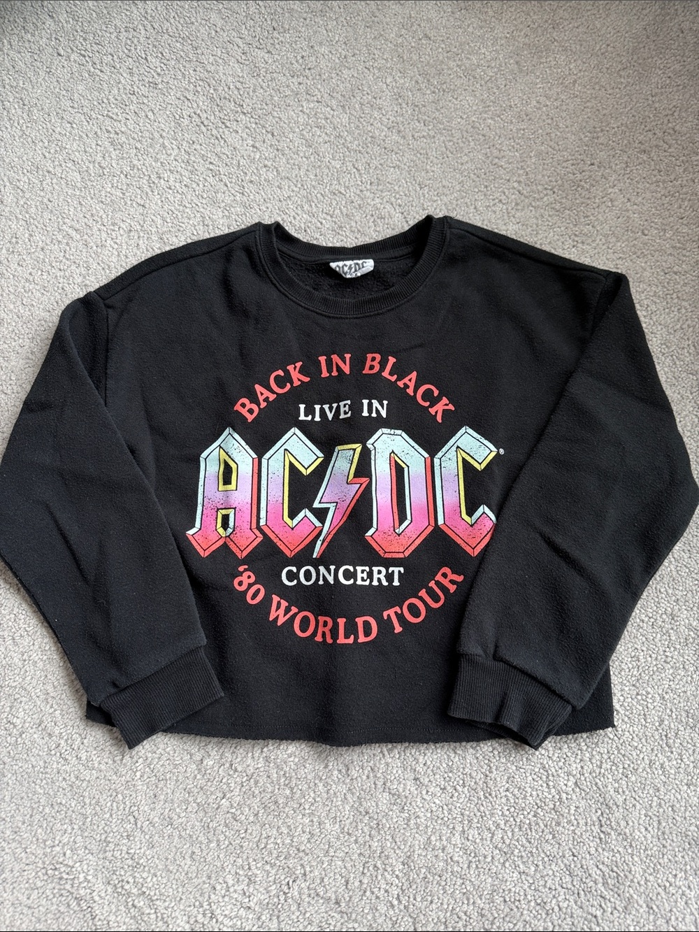 AC/DC Youth Cropped Sweatshirt